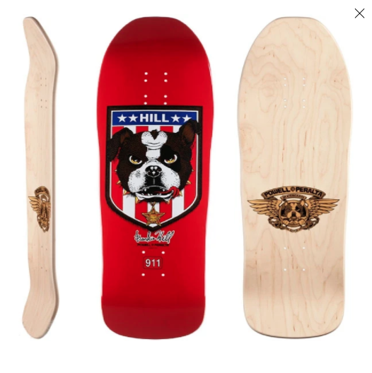Powell Peralta Frankie Hill Bulldog Red Skateboard Deck 10″ x 31.″